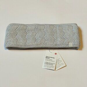 NWT Lululemon Chevron Knit Ear Warmer Heathered Core Ultra Light Grey